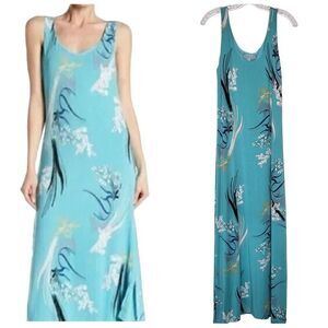 Vass Joan Vass Floral Sleeveless Maxi Dress Size Medium